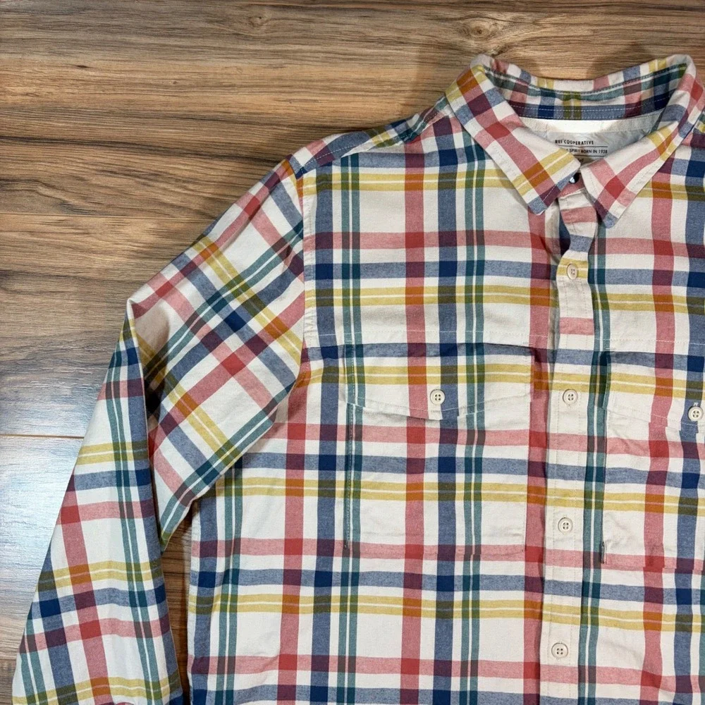 REI Co-op Wallace Lake Flannel Shirt Mens XL Tall Plaid Cotton Button Down Multi - Picture 2 of 11